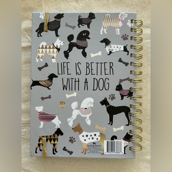 Chic Dog Lover's Spiral Notebook with Gold Elastic - Picture 2 of 5